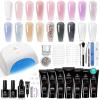 imageBeetles Poly Nail Gel Kit  6 Colors Jelly Nude Extension Kit with Slip Solution Builder Nail Enhancement for Beginner ampamp Professional Long Lasting DIY Home Christmas Gift for Women UV ampamp LED NeededVelvet Night