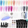 imageBeetles Poly Nail Gel Kit  6 Colors Jelly Nude Extension Kit with Slip Solution Builder Nail Enhancement for Beginner ampamp Professional Long Lasting DIY Home Christmas Gift for Women UV ampamp LED NeededSpring Fairytale