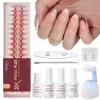 imageBeetles X Press Plus Gel Nails Kit  Christmas Glitz  7 Desgin Christmas Press On Nails Short Square  224Pcs 16 Sizes AllinOne Kit With Nail GlueRemoverBuilder Top CoatNail Lamp Gift9S AlmondFiesta French Kit