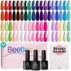 imagebeetles Gel Polish Kit Nude Gray Pink Blue Burgundy Glitter Gel Polish Set Modern Muse Collection with 3Pcs Base Matte Glossy Top Coat Soak off Uv Gel for WomenVerse of Flower