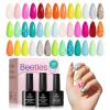 imagebeetles Gel Polish Set  23Pcs Macaroon Color Gel Nail Kit with Glossy Matte Top Coat Base Coat Yellow Pink White Purple Blue Glitter Bright Uv Nails Paradise Pastel Gel Christmas Gifts for WomenDiva of Divas