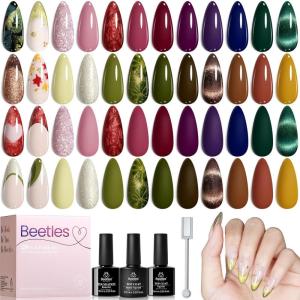 imageBeetles 24 Pcs Summer Rainbow Gel Nail Polish Set Unicorn Collection Neon Yellow Purple Gel Nail Polish with Beetles Gel Nail Polish Set 20 Colors Green Blue Burgundy Purple Brown Gel Polish Glitter