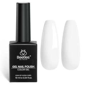 imageBeetles Black Winter Gel Nail Polish 10ml Classic Black Color Gel Polish Soak off UV Led Lamp Needed Manicure Salon DIY Home Gift for Women InkwellPure White