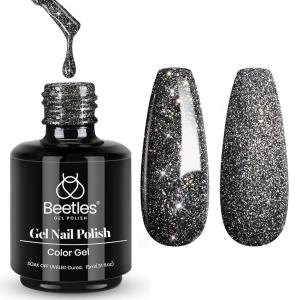 imageBeetles Galaxy Wish Silver Cat Eye Gel Nail Polish  15ML Christmas Silver Glitter Cat Eye Gel Polish with Magnet Soak Off UV Velvet Nail Polish Salon DIY Manicure Winter Gift for Women57Shooting Stars