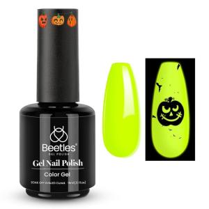 imageBeetles Halloween Gel Nail Polish  Luminous Orange Glow in the Dark Gel Polish Soak Off Uv LED Nail Lamp Halloween Nail Art Manicure Salon DIY Home 05Oz00Luminous Yellow