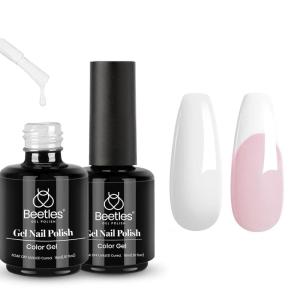 imageBeetles Halloween Gel Nail Polish  Luminous Orange Glow in the Dark Gel Polish Soak Off Uv LED Nail Lamp Halloween Nail Art Manicure Salon DIY Home 05Oz02Pcs White