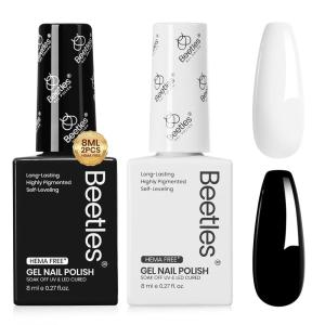 imageBeetles Jelly Gel Nail Polish Set  6 Colors 15ML Full Size Hema Free Nude Pink Brown Milky White Sheer Gel Polish Kit Translucent Effect Soak Off UV Colorful Bottle Gel Gift for WomenMonochrome Aesthetics