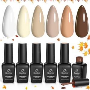 imageBeetles Jelly Gel Nail Polish Set 6 Colors Milky White Nude Pink Brown Sheer Gel Polish Kit Nail Concealer Translucent Effect Soak Off Uv French Nail Art Gift for Women Ultimate Monochrome Collection0sandstorm