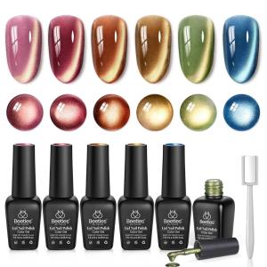 imageBeetles Pearl Gel Nail Polish 6 Colors Shimmer Cat Eye Holographic Glitter Nail Polish Set with Magnet Rainbow Mermaid Swirl Shell Thread Purple Pink Blue Green Velvet Gel Manicure Gifts for Women0Golden Mirage