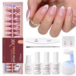 imageBeetles X Press Plus on Nails Kit Summer Pretty Box with Picnic Basket AllinOne Summer French Tips Press on Nails Kit with Nail Gels and Tools Best Gift for Girls Women2025 Limited Edition2Beetles X Press Kit2