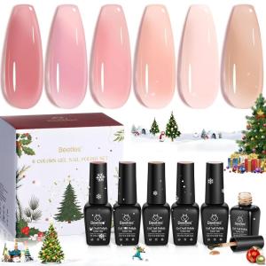 imageBeetles Christmas Gel Nail Polish Set Fall Burgundy Purple Red Green Glitter Gel Polish Soak Off Nail Art Beauty Gift Set for Women000Rose Veil