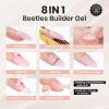imageBeetles Builder Gel Set HEMA FreeWhispered Petals 4 Colors 8 in 1 Thickening Strengthening Building Apex with BaseampampTop Coat Gel for Beginner DIY Salon at Home UV ampamp LED Nude Pink Builder Nail GelVitreous Radiance