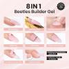 imageBeetles Builder Gel Set HEMA FreeWhispered Petals 4 Colors 8 in 1 Thickening Strengthening Building Apex with BaseampampTop Coat Gel for Beginner DIY Salon at Home UV ampamp LED Nude Pink Builder Nail GelWhispered Petals