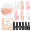 imageBeetles Builder Gel Set HEMA FreeWhispered Petals 4 Colors 8 in 1 Thickening Strengthening Building Apex with BaseampampTop Coat Gel for Beginner DIY Salon at Home UV ampamp LED Nude Pink Builder Nail GelA16 Colors Builder Gel SetSheer Peach