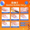 imageBeetles Builder Gel Set HEMA FreeWhispered Petals 4 Colors 8 in 1 Thickening Strengthening Building Apex with BaseampampTop Coat Gel for Beginner DIY Salon at Home UV ampamp LED Nude Pink Builder Nail GelMousse Clarity