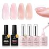 imageBeetles Builder Gel Set HEMA FreeWhispered Petals 4 Colors 8 in 1 Thickening Strengthening Building Apex with BaseampampTop Coat Gel for Beginner DIY Salon at Home UV ampamp LED Nude Pink Builder Nail GelWhispered Petals