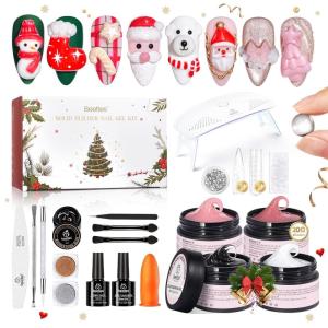 imageBeetles 3D Gel Nail Art KitChristmas Limited 3D Nail Art 4 Colors Clear Pink White Sculpting Gel NonSticky Hand Sculpting Building for DIY UV ampamp LED Lamp Cured NeededChristmas Gift for Women00Christams Limited 3D Gel Nail Art Kit