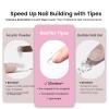 imageBeetles Tipex Lite Christmas Nail Tips Kit  192PCS Almond Medium 16 Sizes 15g UV Solid Glue 75ml Base ampamp Top Coat Blooming Gel Mini UV Lamp 6 Gel Colors 3 Nail Art Brushes for Xmas DIYTipex LiteSquare Short 192pcs Kit