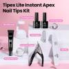 imageBeetles Tipex Lite Christmas Nail Tips Kit  192PCS Almond Medium 16 Sizes 15g UV Solid Glue 75ml Base ampamp Top Coat Blooming Gel Mini UV Lamp 6 Gel Colors 3 Nail Art Brushes for Xmas DIYTipex LiteAlmond Medium 192pcs Kit