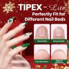 imageBeetles Tipex Lite Christmas Nail Tips Kit  192PCS Almond Medium 16 Sizes 15g UV Solid Glue 75ml Base ampamp Top Coat Blooming Gel Mini UV Lamp 6 Gel Colors 3 Nail Art Brushes for Xmas DIY0Tipex Lite Christmas Nail Tips Kit