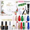 imageBeetles Tipex Lite Christmas Nail Tips Kit  192PCS Almond Medium 16 Sizes 15g UV Solid Glue 75ml Base ampamp Top Coat Blooming Gel Mini UV Lamp 6 Gel Colors 3 Nail Art Brushes for Xmas DIY0Tipex Lite Christmas Nail Tips Kit