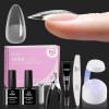 imageBeetles Tipex Lite Christmas Nail Tips Kit  192PCS Almond Medium 16 Sizes 15g UV Solid Glue 75ml Base ampamp Top Coat Blooming Gel Mini UV Lamp 6 Gel Colors 3 Nail Art Brushes for Xmas DIYTipex LiteAlmond Medium 192pcs Kit