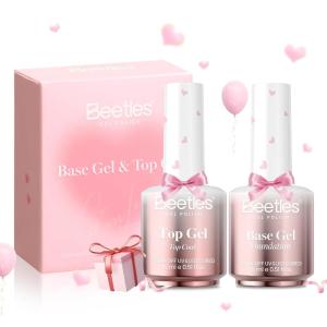 imageBeetles Gel Base and Top Coat Set Valentines Limited 2Pcs 15ml No Wipe Top Coat Gel Nail Polish amp Strong Adhesion Base Coat Long Lasting UV Lamp Needed Nail Art Design Manicure Gifts for WomenBase Coat 15ml Valentines Limited