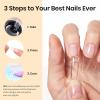 imageBeetles Gel Nail Kit EtchX Almond Short 288pcs 12 Sizes Nail tips 3Pcs 15ml HEMAFree Nail Glue Top Coat amp Base Gel Set for Acrylic and Clear Press On Nail Long Lasting Extension DIY Set at Home02 15g Solid Nail Glue Gel