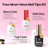 imageBeetles Gel Nail Kit EtchX Almond Short 288pcs 12 Sizes Nail tips 3Pcs 15ml HEMAFree Nail Glue Top Coat amp Base Gel Set for Acrylic and Clear Press On Nail Long Lasting Extension DIY Set at Home21 Almond Short 288pcs Etch X Nail Kit