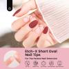 imageBeetles Gel Nail Kit EtchX Almond Short 288pcs 12 Sizes Nail tips with 10ml HemaFree Nail Glue Gel Glue on Nails for Acrylic Press On Nail PreEtched Half Matte Extension Set for Home DIY52Oval Short 288pcsEtch X Nail Tips