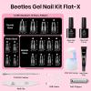 imageBeetles Gel Nail Kit FlatX Square Short 320pcs 16 Sizes Nail tips with 15g Nail Glue Gel HandsFree 75ml Base Gel amp Top Coat Mini Lamp for Acrylic Press On Nail Extension DIY Set at Home45 Coffin Medium 320pcs 16 Sizes FlatX Kit