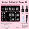 imageBeetles Gel Nail Kit FlatX Square Short 320pcs 16 Sizes Nail tips with 15g Nail Glue Gel HandsFree 75ml Base Gel amp Top Coat Mini Lamp for Acrylic Press On Nail Extension DIY Set at Home52 Almond Short 320pcs 16 Sizes CurveEX Kit