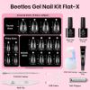 imageBeetles Gel Nail Kit FlatX Square Short 320pcs 16 Sizes Nail tips with 15g Nail Glue Gel HandsFree 75ml Base Gel amp Top Coat Mini Lamp for Acrylic Press On Nail Extension DIY Set at Home42 Almond Short 320pcs 16 Sizes FlatX Kit