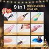 imageBeetles Gel Nail Kit FlatX Square Short 320pcs 16 Sizes Nail tips with 15g Nail Glue Gel HandsFree 75ml Base Gel amp Top Coat Mini Lamp for Acrylic Press On Nail Extension DIY Set at Home11 Short Almond 504pcs EtchX Kit