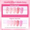 imageBeetles Valentines Gel Polish Set  Pink Heart Glitter Top Coat and Rubber Base Color Gel Polish Easy Heart amp Glossy Shine Nail Art Long Lasting Soak Off Manicure Gift for WomenClear Rubber Base GelGel Top Coat Pink