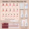 imageBeetles X Press Cat Eye Nails Kit  7 Colors Nude Cat Eye Press On Nails Medium Almond  224Pcs 16 Sizes AllinOne Kit With Nail GlueRemoverBuilder Top CoatNail Lamp Gift For Women1S Almond  Rouge French Kit