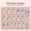 imageBeetles X Press Cat Eye Nails Kit  7 Colors Nude Cat Eye Press On Nails Medium Almond  224Pcs 16 Sizes AllinOne Kit With Nail GlueRemoverBuilder Top CoatNail Lamp Gift For Women05S AlmondCocoa Mousse French