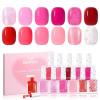 imageBeetles Pink Nail Polish Set  Loves Prism 12 Colors Valentine Quick Dry Nail Polish Set 5ml017 Fl Oz Salon Long Lasting DIY Nails Art Spring Valentines Nails Gifts for Her0Loves Prism