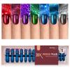 imageBeetles X Press Cat Eye Nails Kit  7 Colors Nude Cat Eye Press On Nails Medium Almond  224Pcs 16 Sizes AllinOne Kit With Nail GlueRemoverBuilder Top CoatNail Lamp Gift For Women07S SquareCat Eye Mystic Aurora