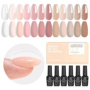 imageBeetles Builder Gel SetSkin Poem 12 Colors 8 in 1 Nail Thickening Strengthening Building Apex for Beginner DIY Salon at HomeNatural Nude Jelly Pink Glitter Builder Nail Gel UV amp LED Lamp Cured NeedPink Rose Nude Beige White Collection