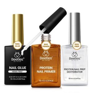 imageBeetles Gel Nail Kit EtchX Almond Short 288pcs 12 Sizes Nail tips 3Pcs 15ml HEMAFree Nail Glue Top Coat amp Base Gel Set for Acrylic and Clear Press On Nail Long Lasting Extension DIY Set at Home05 Nail Glue Protein Prep Dehydrator and Primer