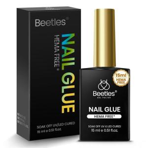 imageBeetles Gel Nail Kit FlatX Square Short 320pcs 16 Sizes Nail tips with 15g Nail Glue Gel HandsFree 75ml Base Gel amp Top Coat Mini Lamp for Acrylic Press On Nail Extension DIY Set at Home015ml HemaFree Nail Glue Gel
