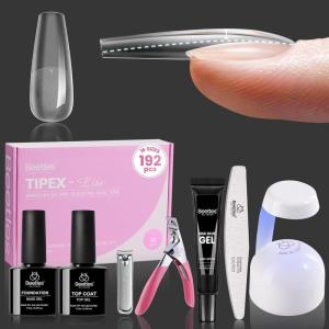 imageBeetles Tipex Lite Valentines Day Heart Cutout Nail Kit PreBuilt Apex Almond amp Stiletto Medium Nail Tips 192pcs Gel Nail Starter Set with UV Lamp Base amp Top Coat Glue Gel 6 Colors for DIY Art2GTipex LiteCoffin Long 192pcs Kit