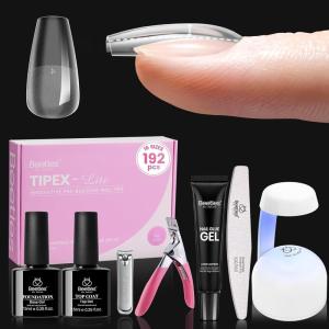 imageBeetles Tipex Lite Valentines Day Heart Cutout Nail Kit PreBuilt Apex Almond amp Stiletto Medium Nail Tips 192pcs Gel Nail Starter Set with UV Lamp Base amp Top Coat Glue Gel 6 Colors for DIY Art2FTipex LiteCoffin Short 192pcs Kit