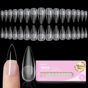 imageBeetles Tipex Lite Valentines Day Heart Cutout Nail Kit PreBuilt Apex Almond amp Stiletto Medium Nail Tips 192pcs Gel Nail Starter Set with UV Lamp Base amp Top Coat Glue Gel 6 Colors for DIY Art0ATipex LiteStiletto Medium 96pcs