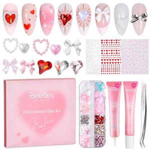 imageBeetles Valentines Limited Pink 3D Nail Sculpting Gel for 3D Gel Nail Art 15ml Professional Pink Sculpt Gel No Wipe U VLED Cure Easy OneStep Shaping Pink Nail Gel for DIY Salon Gifts for Women01Valentines Heart  Charm Nail Art Kit