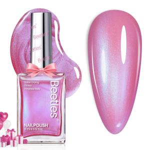 imageBeetles Valentines Nails Polish  Pink Heart Sweetheart Glow Glitter Nail Polish 15ml051Fl Oz  LongLasting Quick Dry Nail Polish DIY Nails Art Spring Valentines Nails Gifts for HerRosy Dream