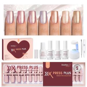 imageBeetles X Press Cat Eye Nails Kit  7 Colors Nude Cat Eye Press On Nails Medium Almond  224Pcs 16 Sizes AllinOne Kit With Nail GlueRemoverBuilder Top CoatNail Lamp Gift For Women5S SquareCat Eye Candy Nova Kit