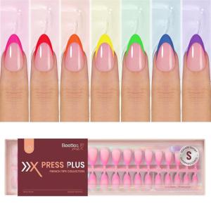 imageBeetles X Press Cat Eye Nails Kit  7 Colors Nude Cat Eye Press On Nails Medium Almond  224Pcs 16 Sizes AllinOne Kit With Nail GlueRemoverBuilder Top CoatNail Lamp Gift For Women04S AlmondConfetti French