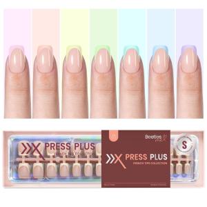 imageBeetles X Press Cat Eye Nails Kit  7 Colors Nude Cat Eye Press On Nails Medium Almond  224Pcs 16 Sizes AllinOne Kit With Nail GlueRemoverBuilder Top CoatNail Lamp Gift For Women03Spring French Tip Short Square